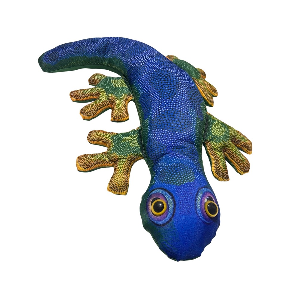 Salamander Graphix Blue Green Gecko Lizard Plush Pillow Whimsigoth Vintage RARE